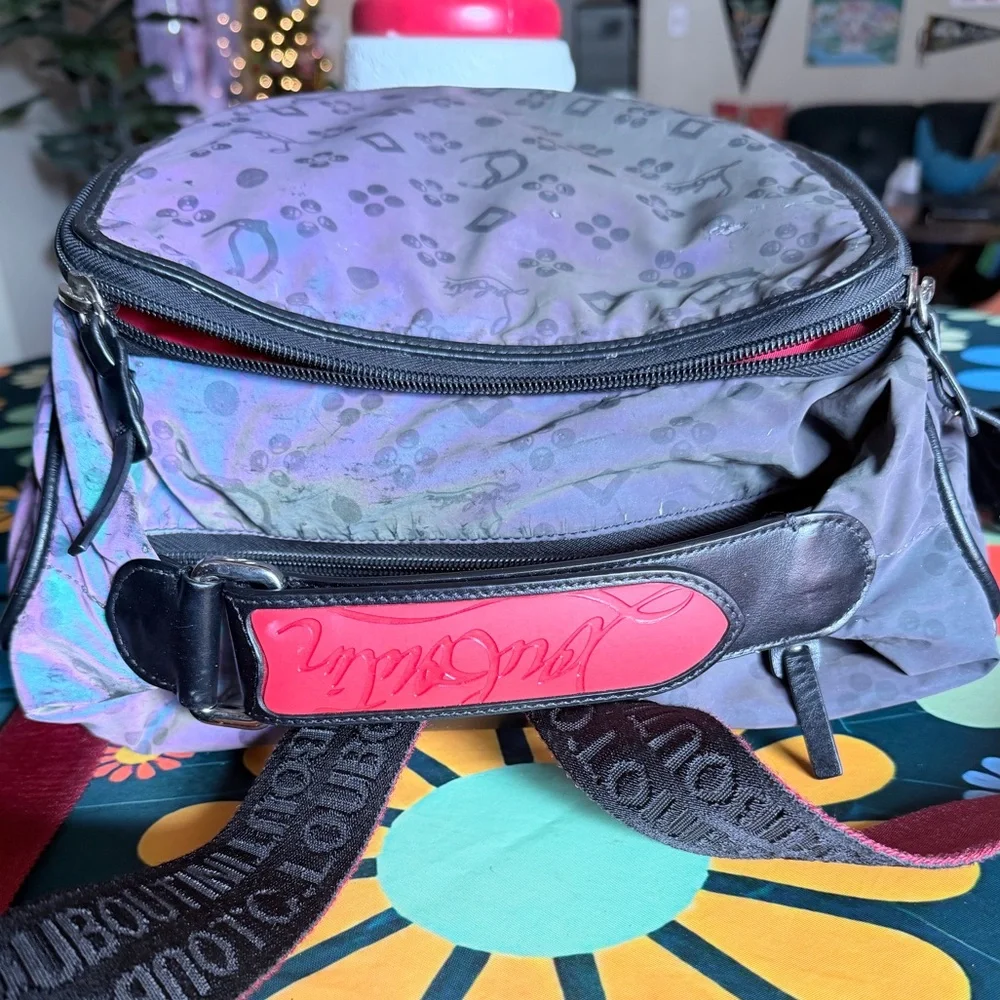 Christian Louboutin backpack Iridescent Monogram Purple Logo Travel bag - Picture 9 of 14